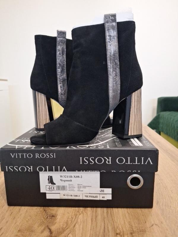 Femme Vitto Rossi Bottines Noires Suède 40