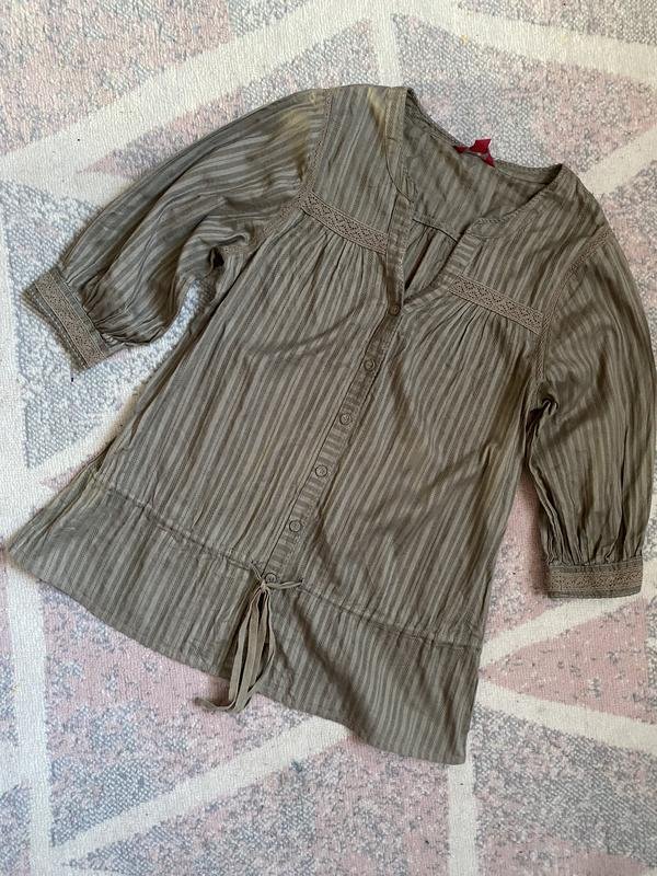 Femme Monsoon Chemise Kaki Coton 38