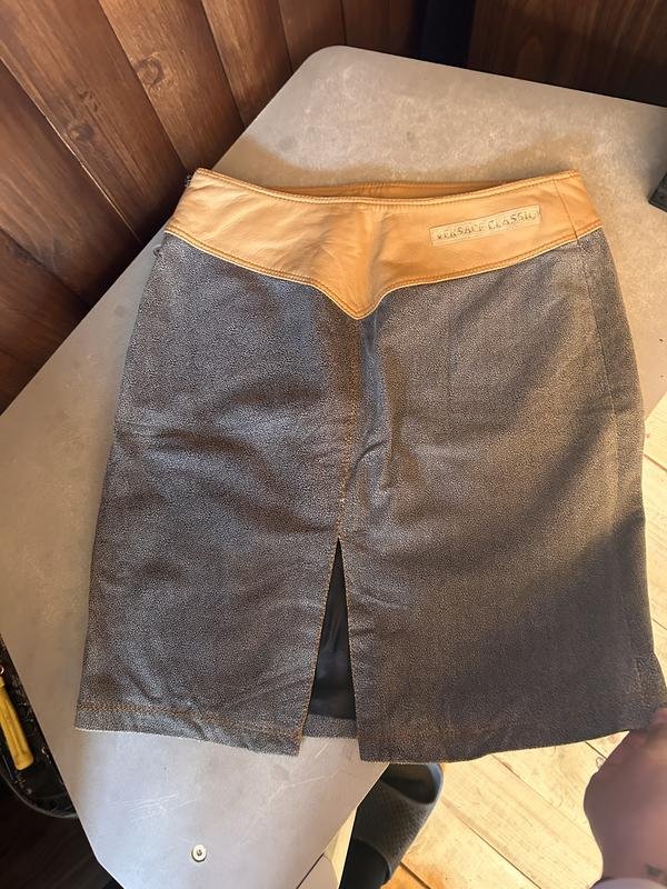 Women Versace Skirt Multicolor Leather 40