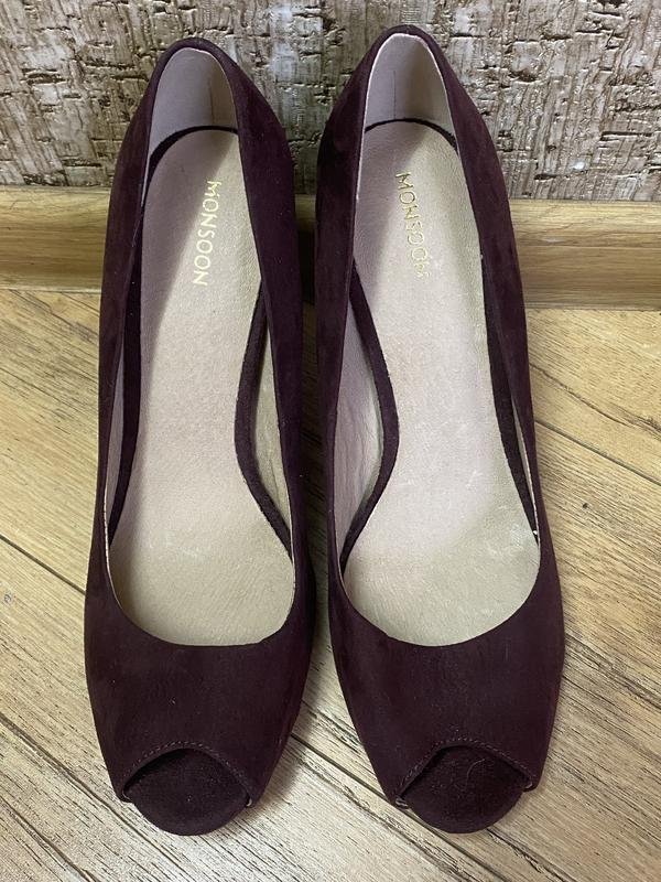 Femme Monsoon Talons Bourgogne Suède 40.5