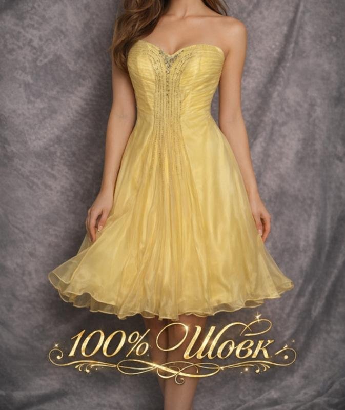 Femme Monsoon Robe Jaune Soie M