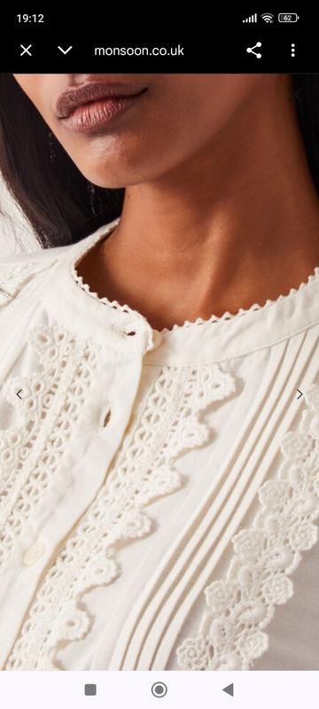 Femme Monsoon Chemisier Blanc Coton 50