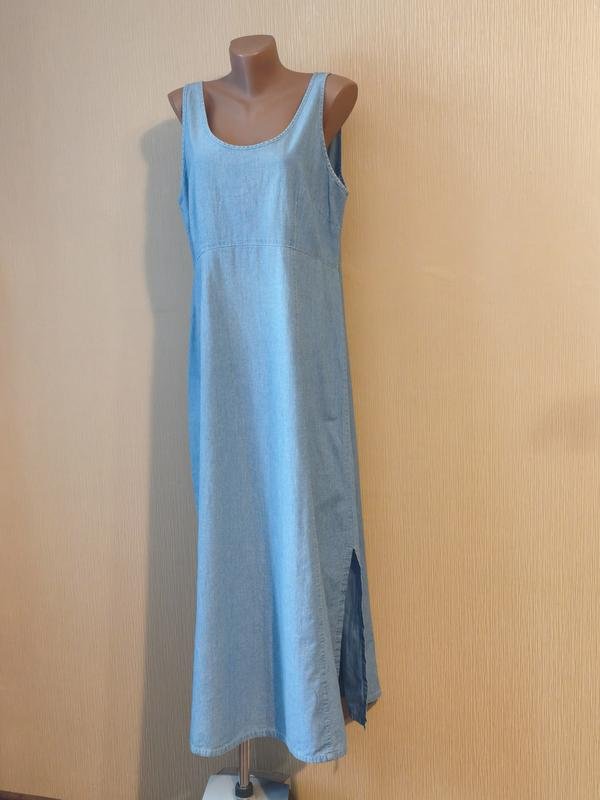 Femme Laura Ashley Robe Bleue Denim L