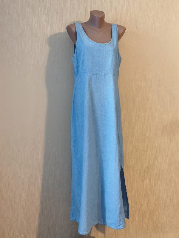 Femme Laura Ashley Robe Bleue Denim L