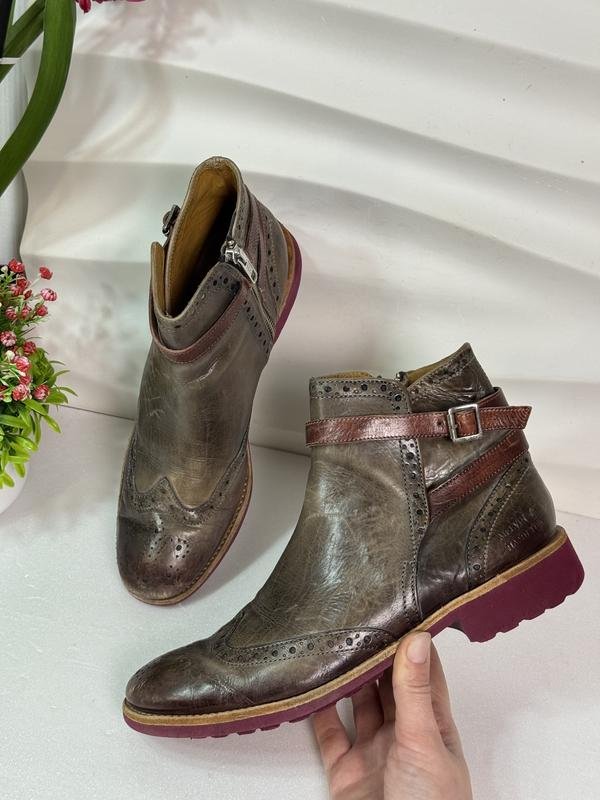 Damen Melvin & Hamilton Stiefeletten Olive Leder