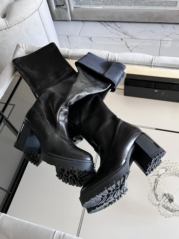Femme Casadei Bottes Hautes Noires Cuir 40