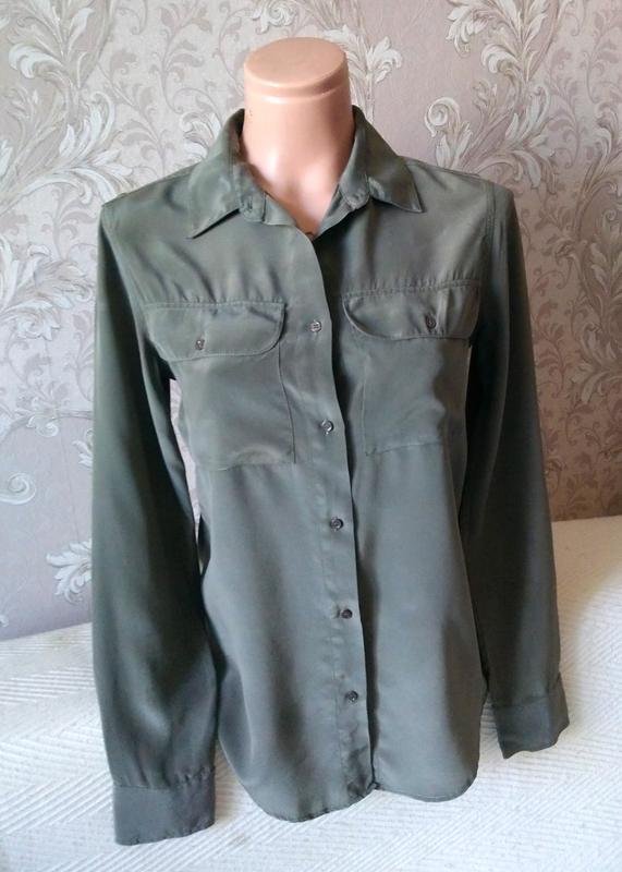 Femme Sandro Paris Chemise Kaki Soie XS