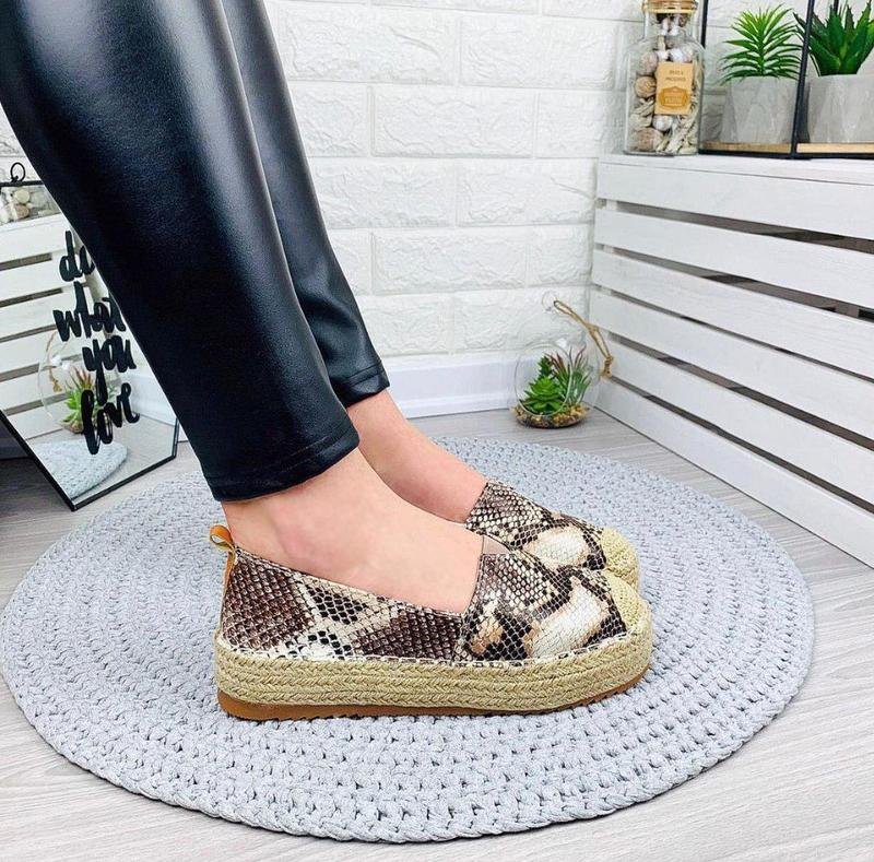 Women Espadrilles Brown Synthetic Leather 38