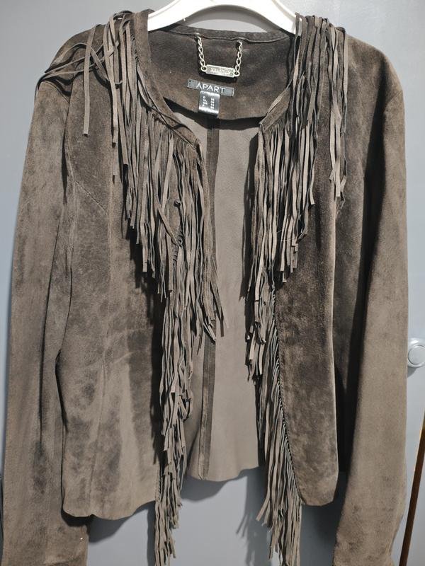 Women APART Jacket Charcoal Suede S
