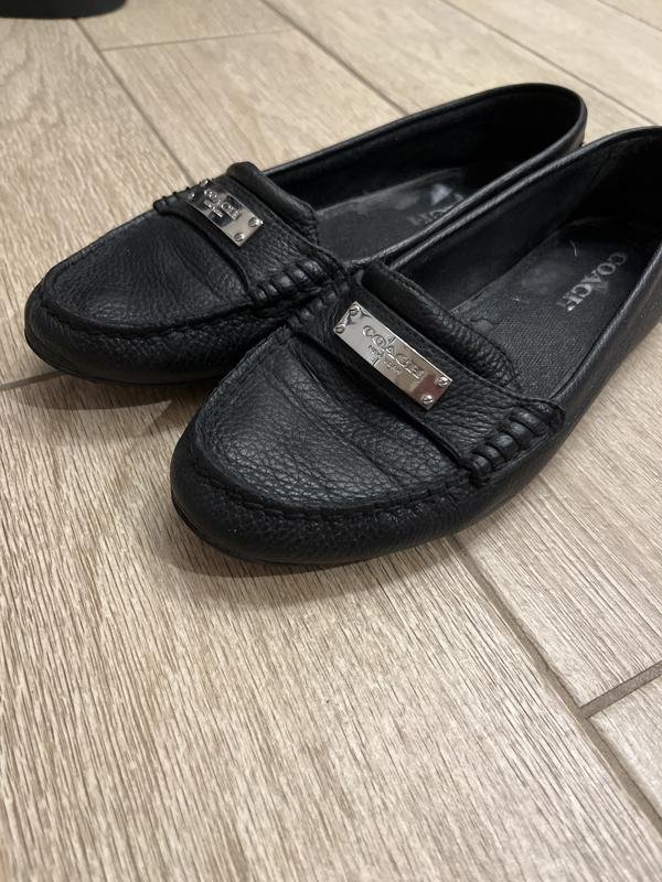 Women Loafers Black Leather 37