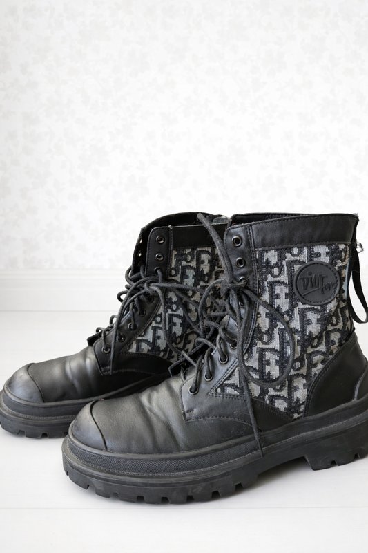 Damen Dior Stiefel Schwarz Textil 42