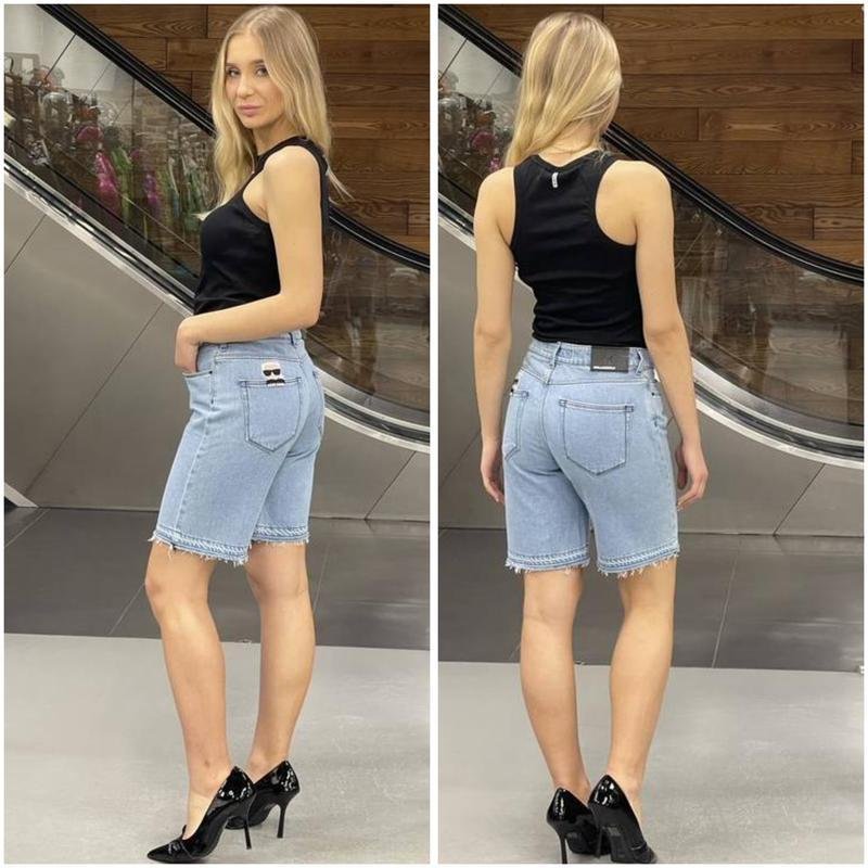 Женские Karl Lagerfeld Шорты Голубые Джинс S