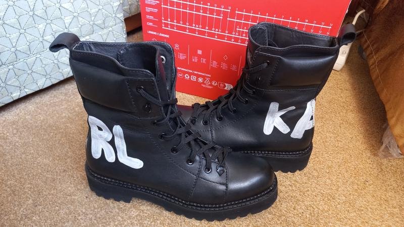 Женские Karl Lagerfeld Ботинки Чёрный Кожа 38