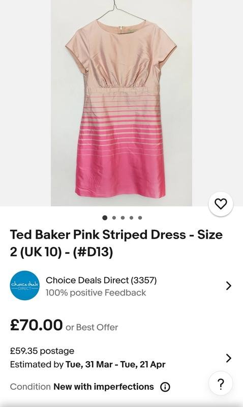 Donna Ted Baker Abito Rosa XS