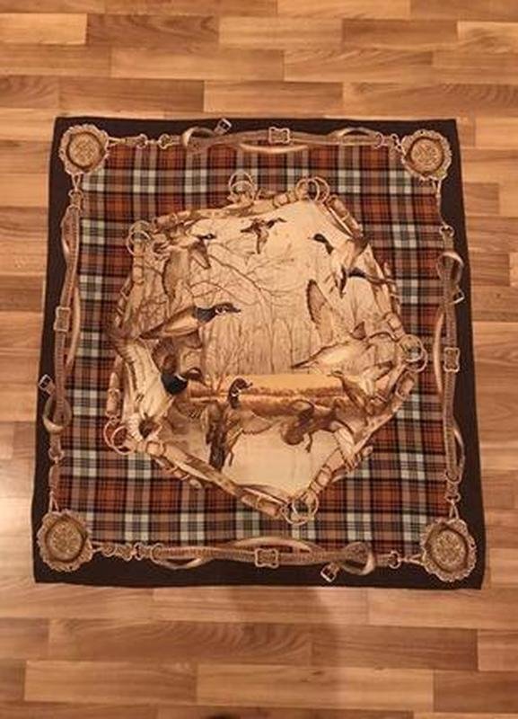 Винтажный Шарф Коричневый Шелк
