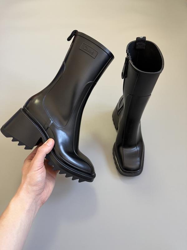 Femme Chloé Bottes de Pluie Noires 36