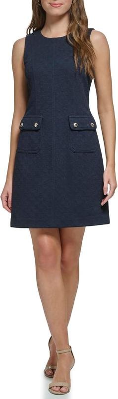 Damen Tommy Hilfiger Kleid Marineblau Polyester M