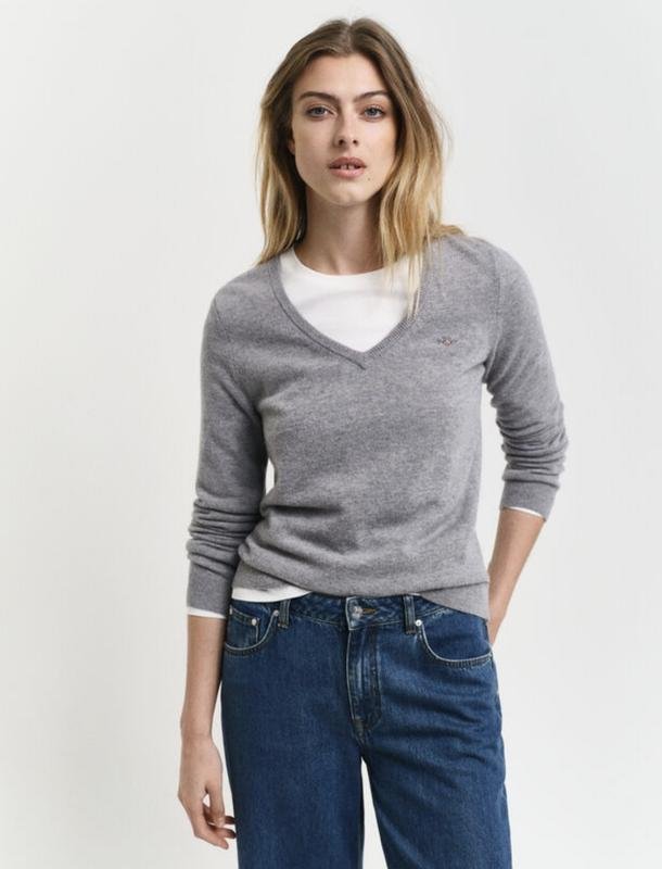 Женский Gant Свитер Серый Коттон S