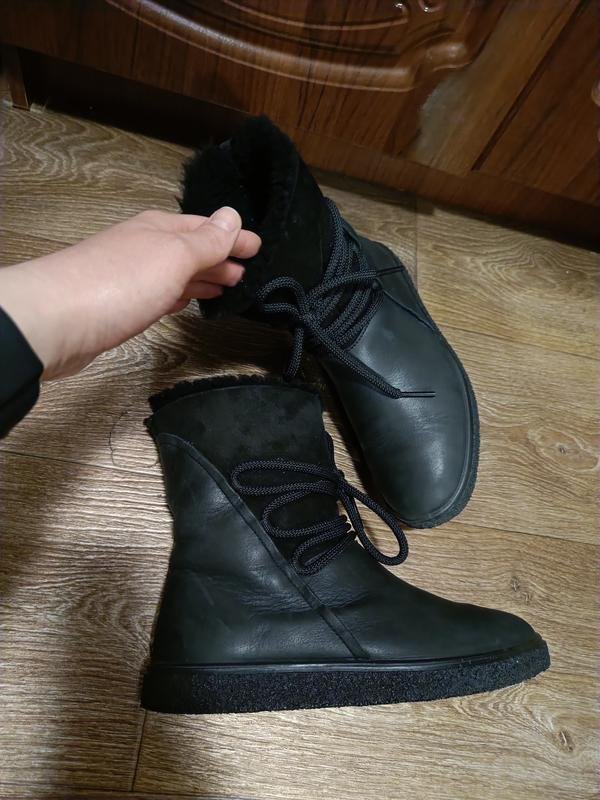 Women Ecco Boots Black Leather 38
