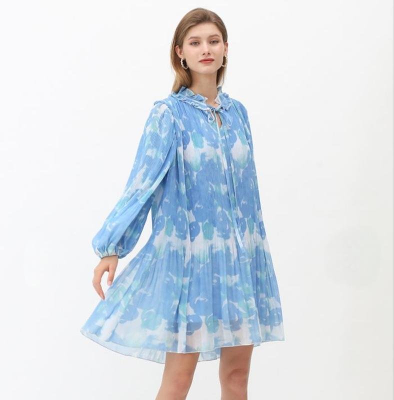 Women Ganni Dress Blue Polyester M