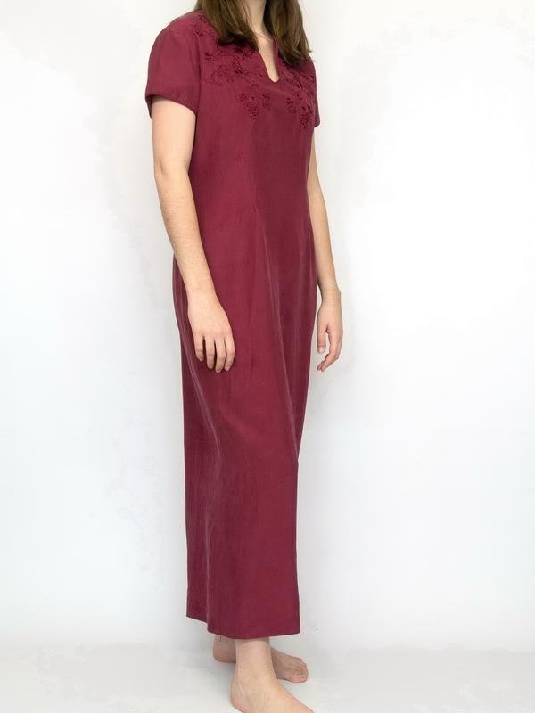 Femme Monsoon Robe Bourgogne Soie M