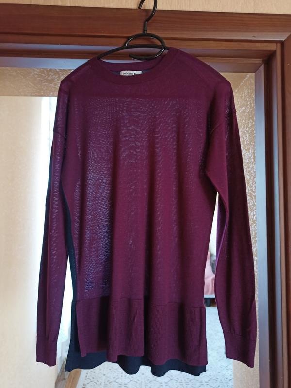 Donna Lacoste Maglione Borgogna Lana 36