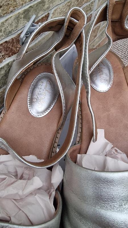 Women Clarks Heels Silver Leather 38