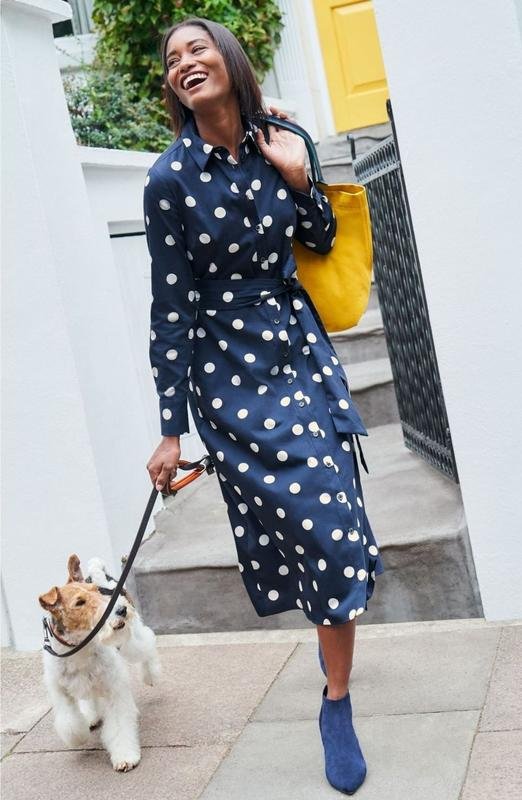 Женское Boden Платье Белое Хлопок ХS