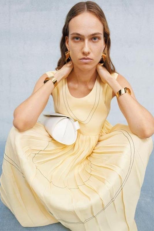 Women Jil Sander Dress Yellow Viscose M