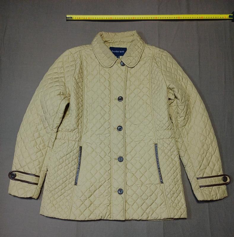 Women Lands' End Jacket Beige Polyester M