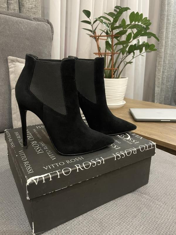 Women Vitto Rossi Ankle Boots Black Suede 36
