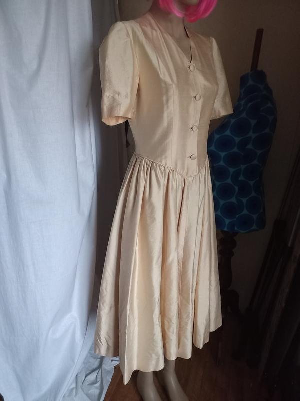 Femme Robe Vintage Blanche Soie 42