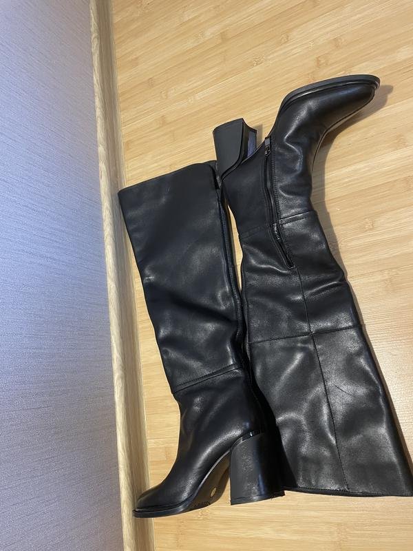 Women Vitto Rossi Knee-High Boots Black Leather 37