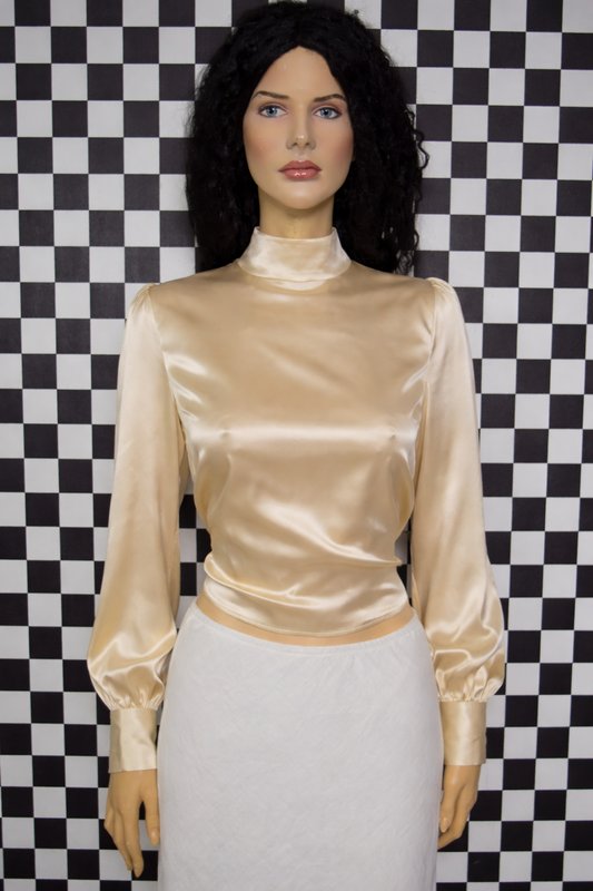 Women Reformation Shirt Gold Silk XL