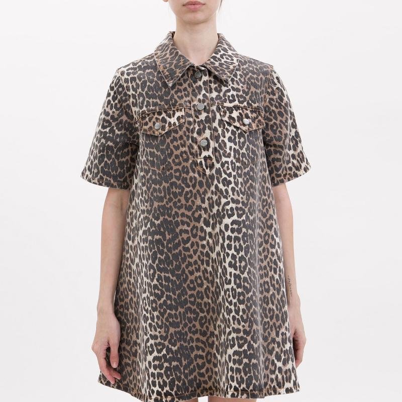 Women Ganni Dress Beige Elastane XS