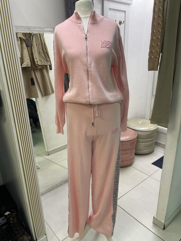Women Christian Dior Suit Pink Knit 38
