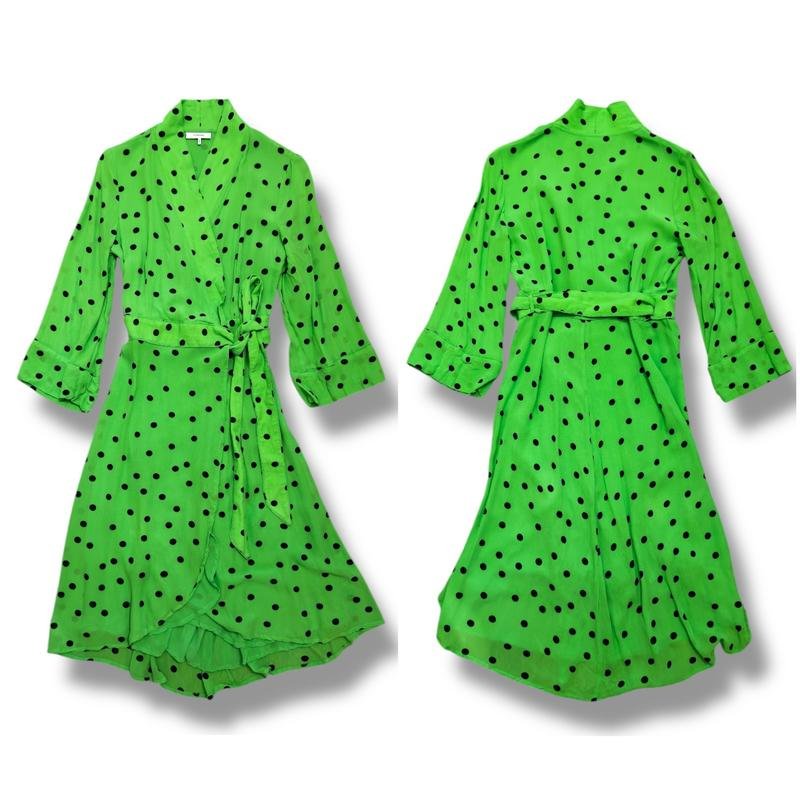 Women Ganni Dress Green Viscose 36