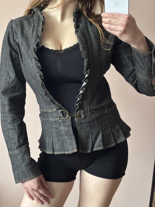 Женский Vintage Пиджак Графитовый Джинс S
