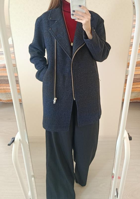 Femme Sandro Paris Manteau Bleu Marine Laine 40