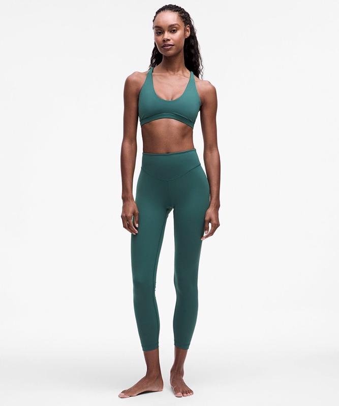 Women Lululemon Leggings Green Elastane S