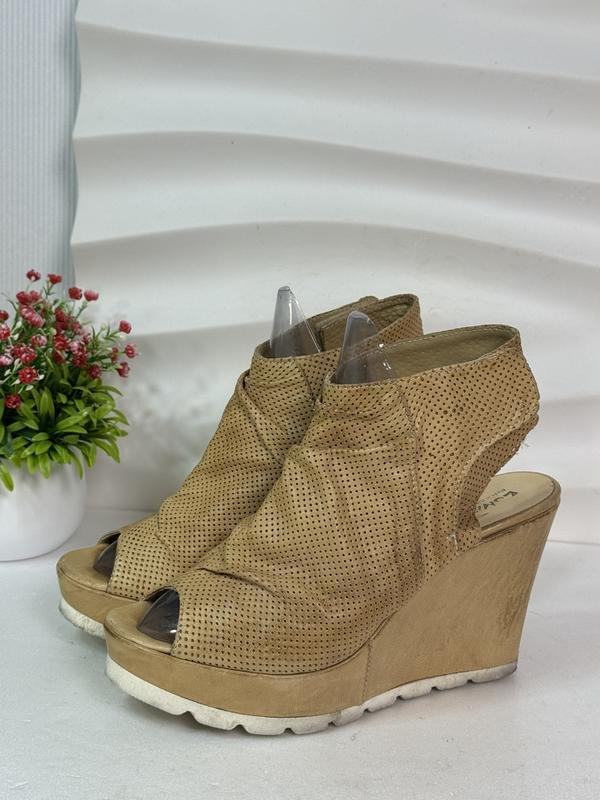 Damen Vero Cuoio Absätze Braun Leder 38