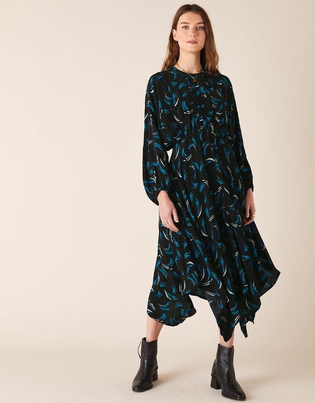 Femme Monsoon Robe Noire Viscose L