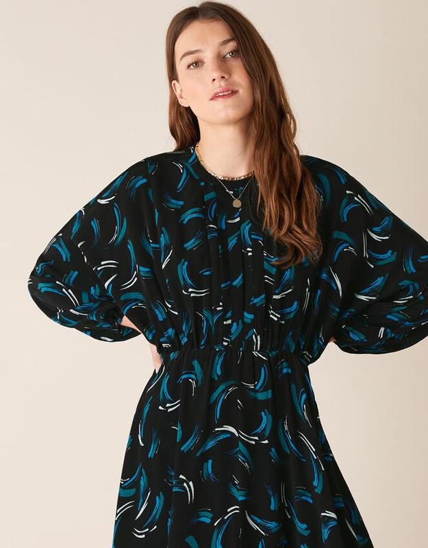 Femme Monsoon Robe Noire Viscose L