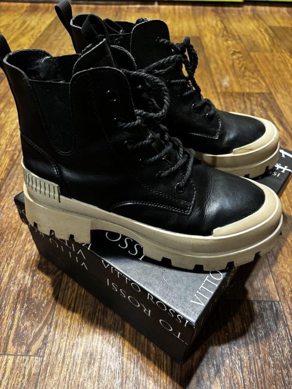 Femme Vitto Rossi Bottes Noir Cuir 38.5