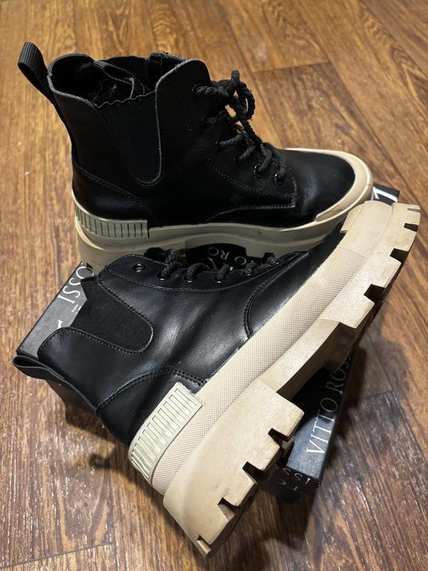 Femme Vitto Rossi Bottes Noir Cuir 38.5