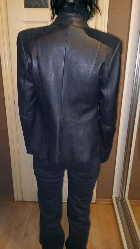 Femme Veste en Cuir Noire S