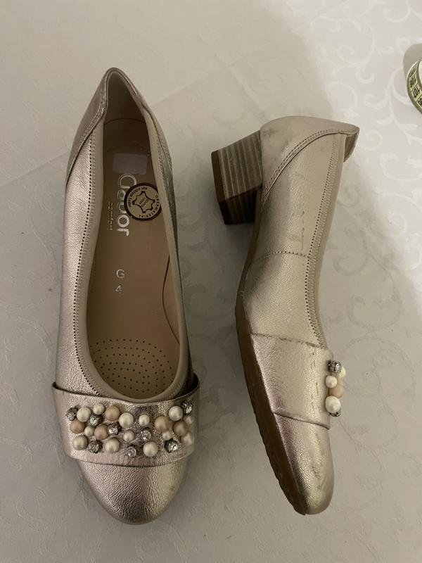 Women Gabor Heels Gold Leather 36.5