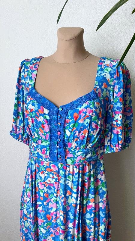 Femme Monsoon Robe Bleu Marine  L