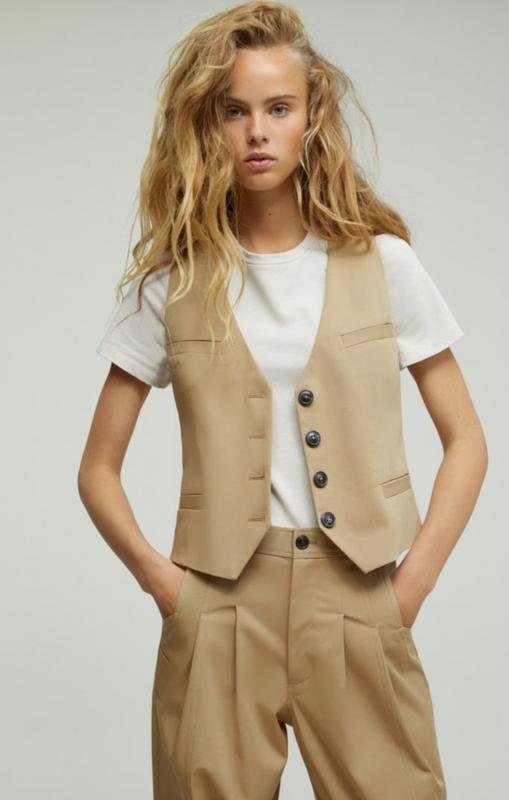 Damen Closed Weste Beige XS