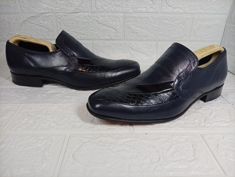 Homme Barker Chaussures Bleu Marine Cuir 43